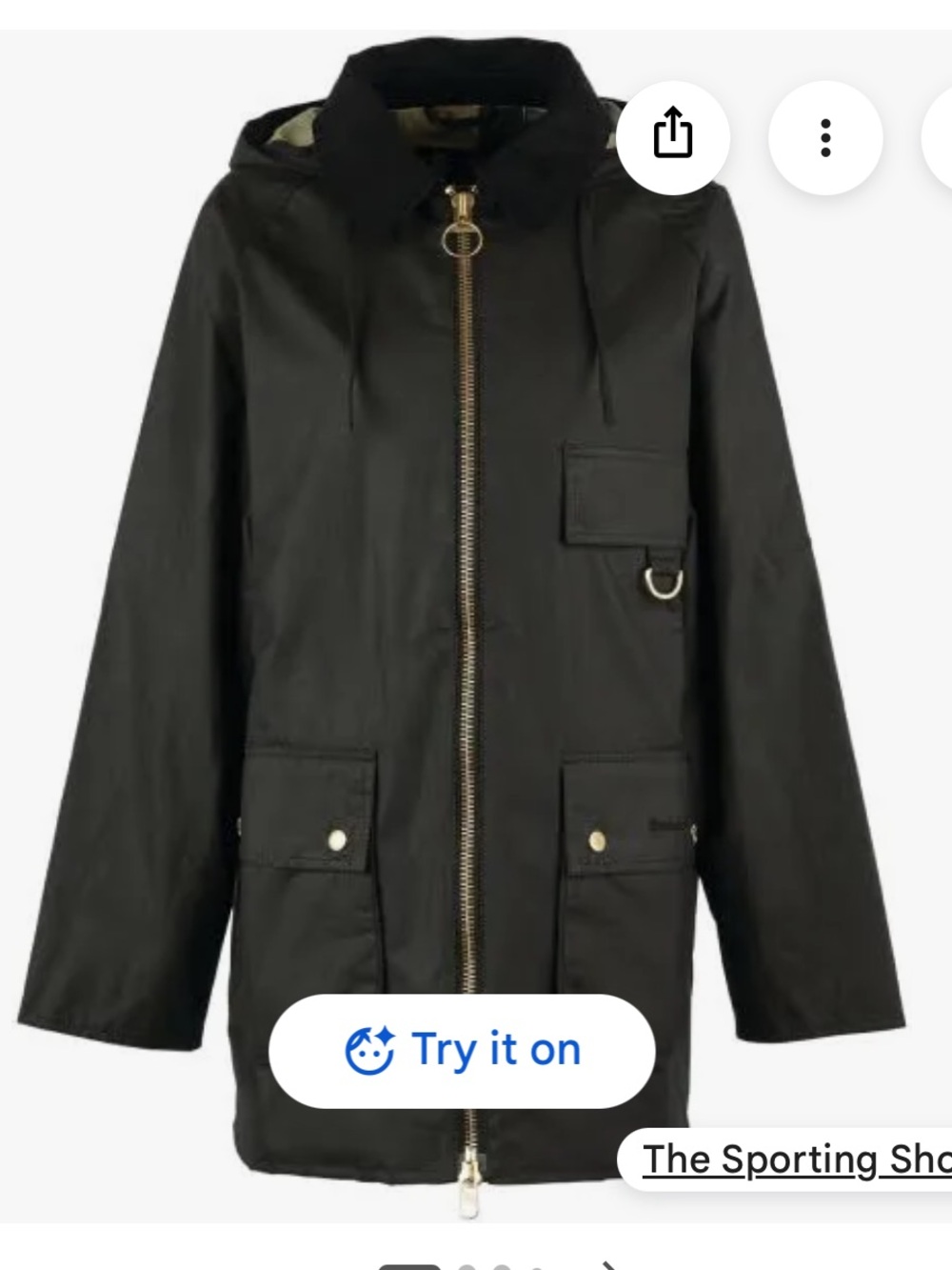 Barbour light Black Hooded Waxed Raincoat USA 14